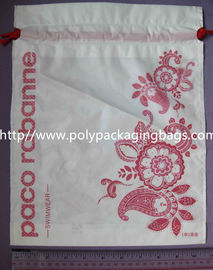 Небольшие Ресиклабле белые пластиковые сумки Дравстринг с цветком напечатанным для нижнего белья