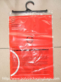 Подгонянные пластичные мешки крюка, полиэтиленовый пакет одежды стержня давления