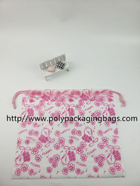 Строка притяжки полиэстера косметик кладет обруч в мешки подарка сумок Drawstring одежды небольшой пластиковый с печатанием логотипа