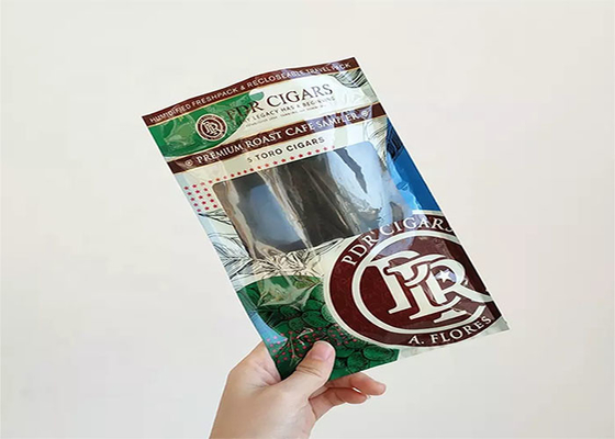 Пластиковый изготовленный на заказ печатая Ziplock уплотнения пакета 3 хьюмидора бортовой для Cigarillo сигары