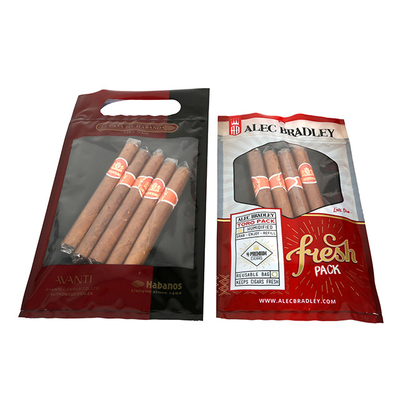 Мешок увлажнителя сигары логотипа изготовленный на заказ с ясными окном/Ziplock/отверстием вида