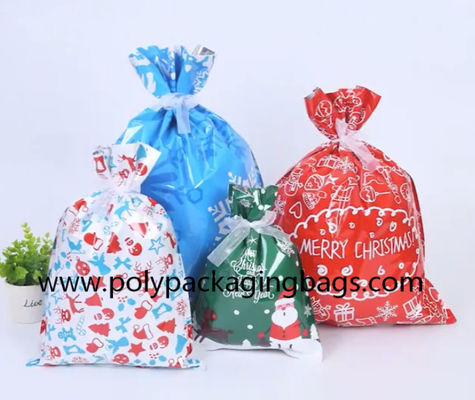 Сумки подарка рождества Drawstring для упаковки конфеты