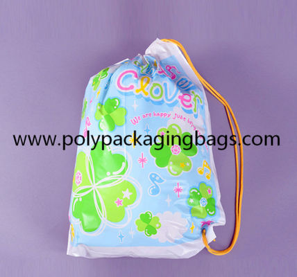 Рюкзак Drawstring PE NERC 0.07mm пластиковый кладет в мешки для полиэтиленовых пакетов Drawstring перемещения