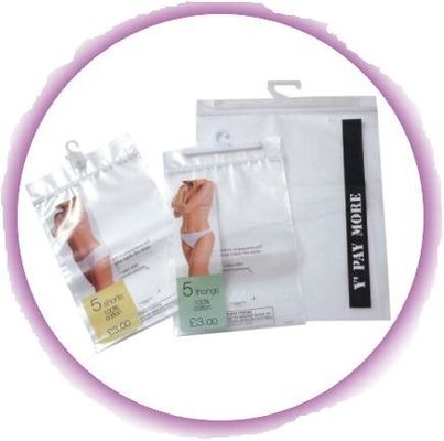 Намочите сумки доказательства поли с вешалками/замок крюка и застежка-молнии для нижнего белья/одежды людей