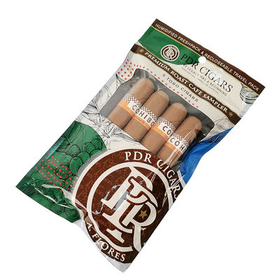 Пользовательские герметичные фольгированные пакеты с застежкой-молнией, трехсторонним уплотнением, для сигарных оберток из натурального листа, увлажняющие пластиковые упаковочные пакеты с прозрачным окном