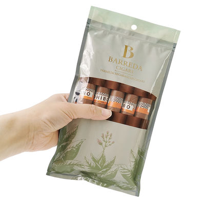 Специальное печатное печатание Увлажненные сигаровые пакеты Ziplock Увлажненные сигаровые пакеты 5 сигар Простая упаковка с прозрачной пластиковой упаковкой