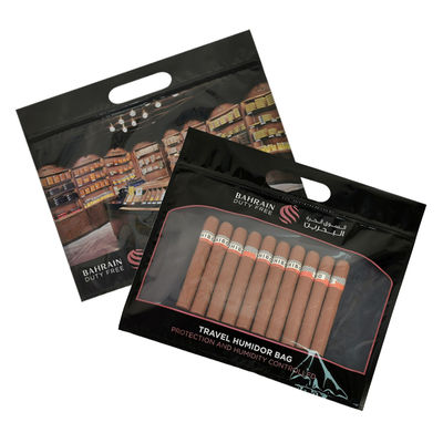 Настройка печати Влажность Сигаровые пакеты Zipper Сигаровый гимидор Упаковка Путешествия Влажность Увлажнитель Пакет