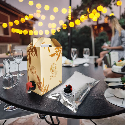 Индивидуальные BIB-мешки в коробке с краном-носиком, идеально подходящие для упаковки вина, сока, масла и других жидких продуктов