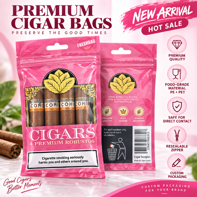 Tear-resistant And Puncture-resistant Cigar Packaging Bag Designed With Humidity Sheet Inside For Long-lasting Freshness