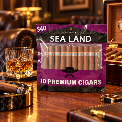 Tear-resistant and puncture-resistant plastic cigar bags medium size packaging option for cigars needing protection from environmental damage